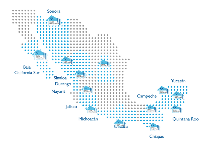 Mapa de sucursales en México